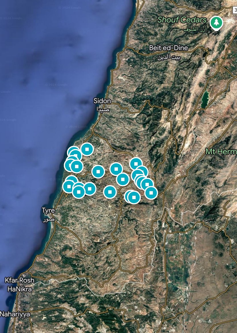 JohnJoeRegan's tweet photo. And then today, for the first time, the IDF ordered the evacuation of more than 20 villages and farms north of the Litani river and the Resolution 1701 line https://t.co/4Zi4mqbQjr