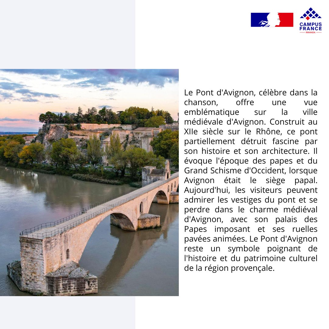Viens #étudier en #France et prépare toi à découvrir ses trésors ✨ Cette semaine  #découvrons ensemble le #Pont d'#Avignon #étudesenfrance