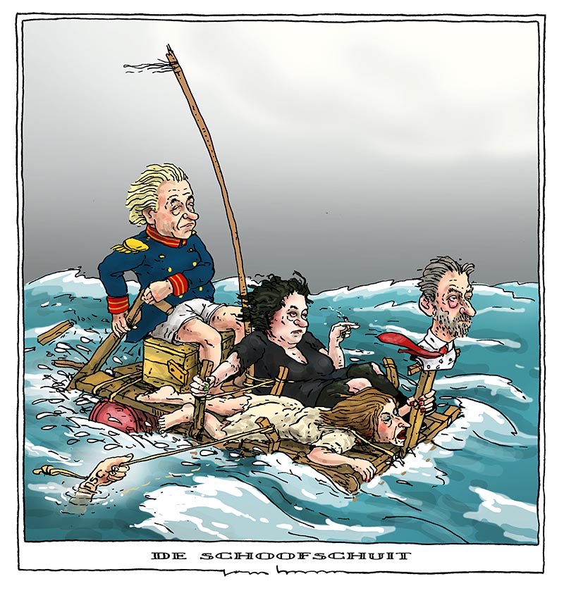 Vlot met boegbeeld #Schoof #Wilders #BBB #VVD #nsc #vanderPlas #Yesilgoz #reddingsvlot #zeeziek #drenkeling <a href="/delimburger/">De Limburger</a>