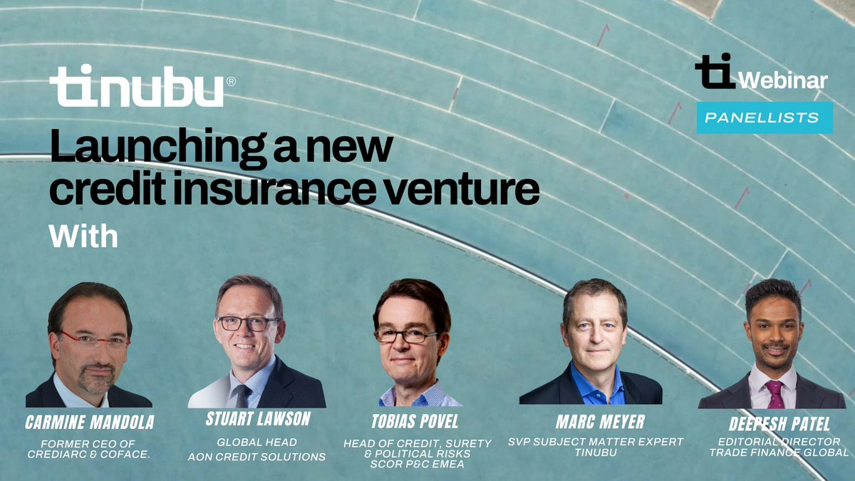 Tinubu (@tinubugroup) on Twitter photo Join <a href="/tradefinglobal/">Trade Finance Global</a> (#TFG) & #Tinubu for an exclusive #webinar: "Launching a New Credit Insurance Venture".
Learn from top industry experts about market entry, growth strategies, and overcoming challenges in #tradecreditinsurance.
Register now: hubs.ly/Q02RxKtn0 Join <a href="/tradefinglobal/">Trade Finance Global</a> (#TFG) & #Tinubu for an exclusive #webinar: "Launching a New Credit Insurance Venture".
Learn from top industry experts about market entry, growth strategies, and overcoming challenges in #tradecreditinsurance.
Register now: hubs.ly/Q02RxKtn0