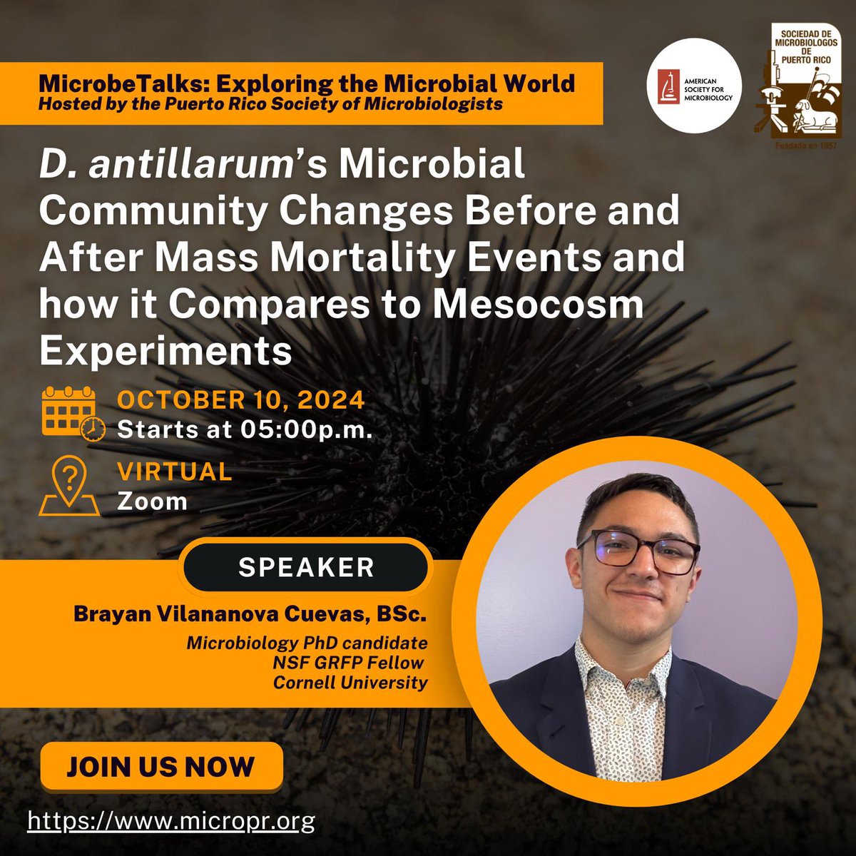 Excited to be a speaker for MicrobeTalks from the Puerto Rico Society of Microbiologist! Always enjoy going back to my roots and talking with all those who have supported and mentored me along the years.
