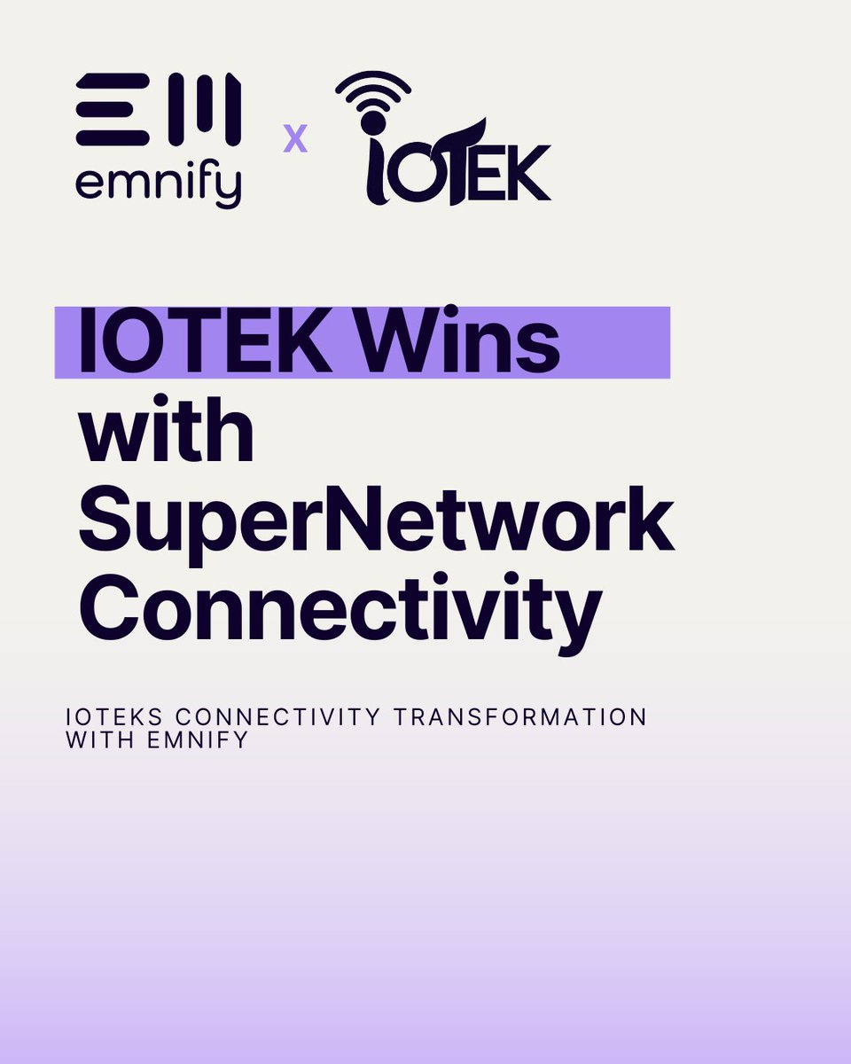 Global IoT connectivity, redefined. IOTEK chose emnify’s SuperNetwork for reliable global connectivity, resulting in 50% less downtime and 80% fewer unauthorized device uses. Discover how emnify can drive your success: hubs.ly/Q02RQQC50 
#IoT #Connectivity #emnifyIoTek