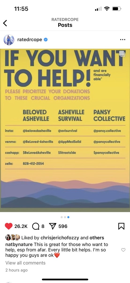EdgeUniversity's tweet image. Adam posted the following organizations on his Instagram for those wanting to help the relief efforts in Asheville!