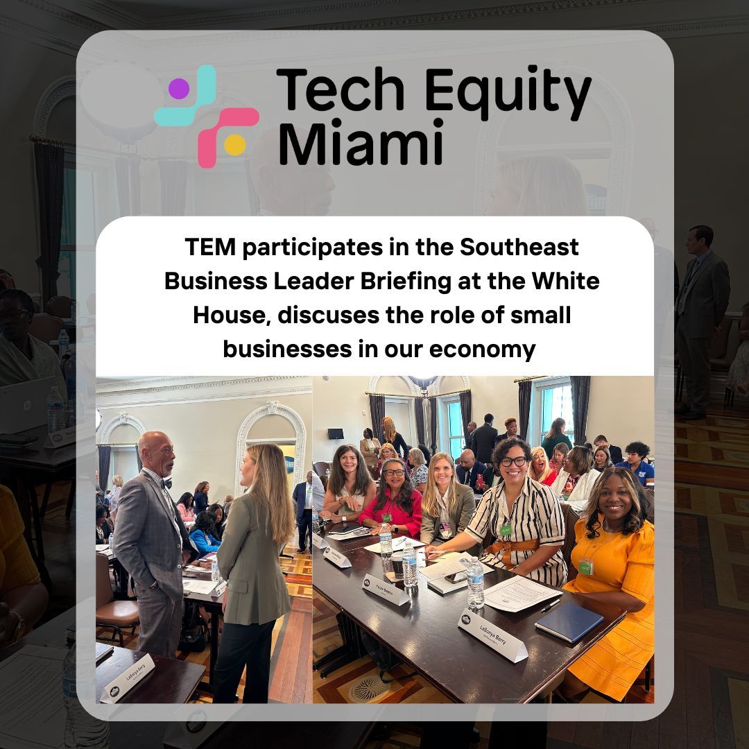 Momentum305's tweet photo. Thrilled to take part in the SE Business Leader Briefing at the @WhiteHouse! The discussions on supporting #smallbusinesses are truly inspiring. Grateful for the opportunity to share our story and learn from others. Thank you, @pps_institute!

@POTUS @VP
#TechEquityMiami https://t.co/wPy568ydJD