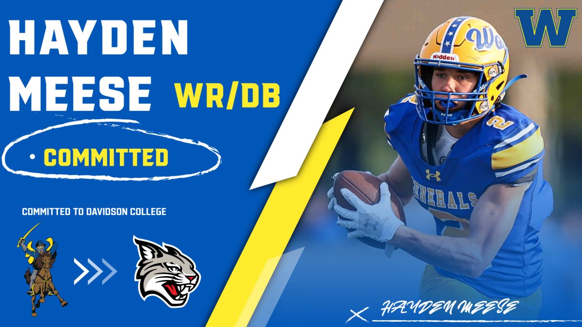Wooster Generals Football (@woogeneralsfb) on Twitter photo 🚨Commit Alert🚨 Excited for <a href="/hmeese2025/">Hayden Meese</a> & his family as he commits to continue his academic & athlete career <a href="/DavidsonCollege/">Davidson College</a>! <a href="/DavidsonFB/">Davidson Football</a> is getting a warrior! Committed to his team, his work, & his craft! #2 will excel for the Wildcats in the classroom & on the field! #GOWOO 🚨Commit Alert🚨 Excited for <a href="/hmeese2025/">Hayden Meese</a> & his family as he commits to continue his academic & athlete career <a href="/DavidsonCollege/">Davidson College</a>! <a href="/DavidsonFB/">Davidson Football</a> is getting a warrior! Committed to his team, his work, & his craft! #2 will excel for the Wildcats in the classroom & on the field! #GOWOO