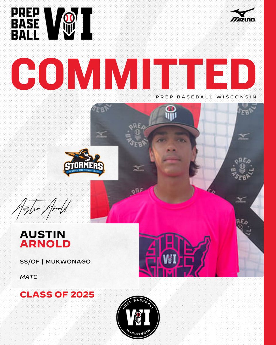 SS/OF Austin Arnold (Mukwonago, 2025) commits to MATC. 

Arnold is currently ranked No. 193 in the Badger State, and recently participated in the #WIStateGames.

(<a href="/MATC_BB/">MATC (Milwaukee) Baseball</a> | <a href="/MukBaseball/">MukBaseball</a>)

#WIStateGamesCommit

👤: loom.ly/ZymXMzU