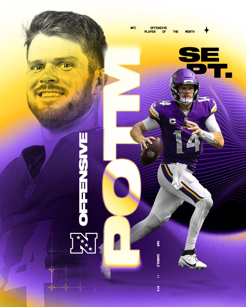 SAMTEMBER!!

Sam Darnold has been named NFC Offensive Player of the Month for September.

📰: mnvkn.gs/3NbSlfX