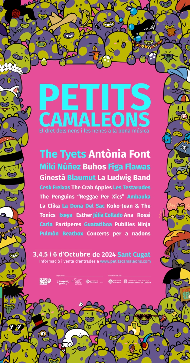 ❣️🦎Petits Camaleons 2024 🎷 La millor música del moment al FESTI X TOTA LA FAMÍLIA 🥳 Us esperem amb tota la il·lusió del món. 🫶🏼

🙋‍♀️Continuem treballant perquè tots els infants (i les seves famílies) puguin gaudir de quatre dies d’autèntica festa i bona música en directe.