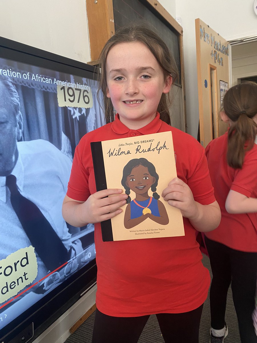 InverkipPrimary's tweet image. A huge thank you to this P4a star 🌟 who brought in a book all about Wilma Rudolph. What an inspiring story. To overcome illness and become a gold medal Olympics winner! Wow! 🤩 #BlackHistoryMonth #RRSArticle2