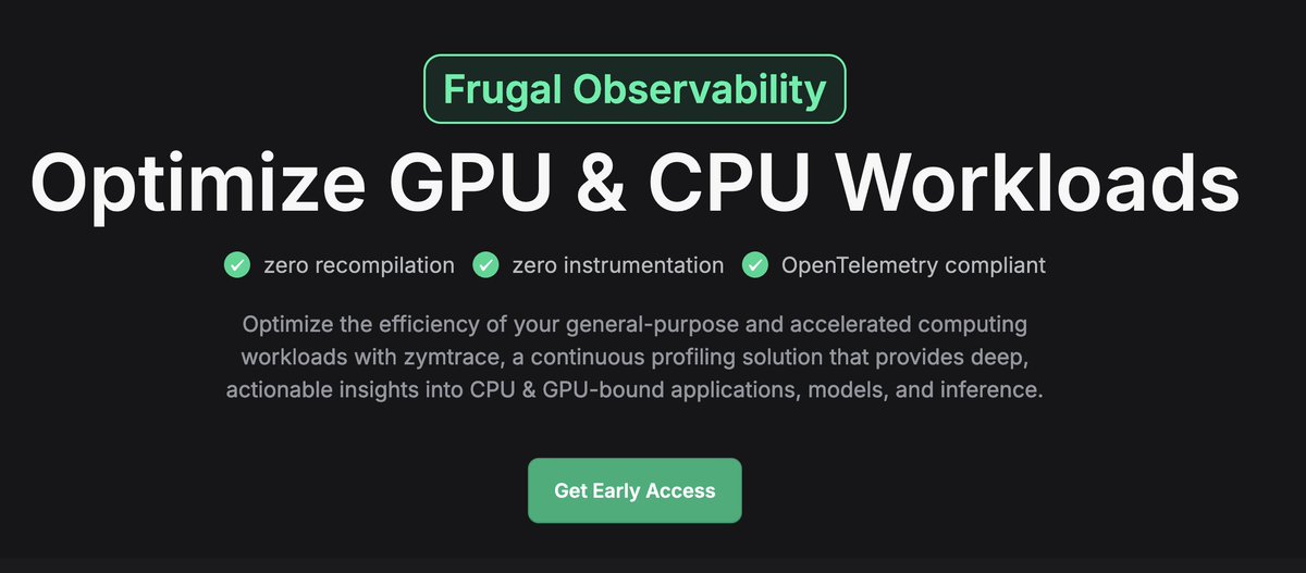 It's official: I'm co-founding zystem Inc, building a new continuous profiling platform called zymtrace. The idea is to take "whole system" one step further to also cover CUDA/GPU/ML workloads. We also see a looot of unrealized potential left in CPU profiling. [1/n]