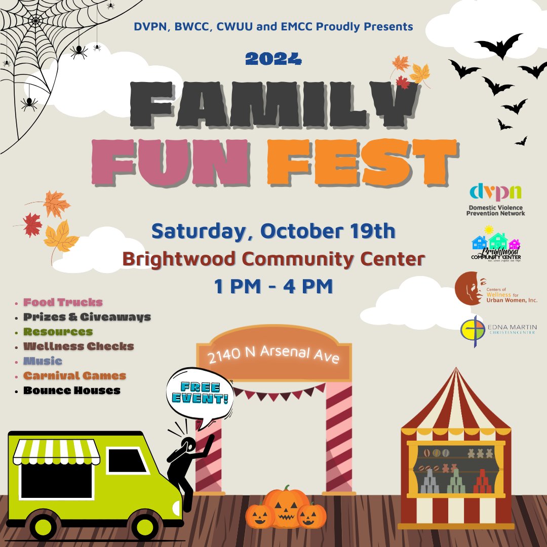 Mark your calendars!  Family Fun Fest with @DVPNindy  Edna Martin Community Center, Brightwood Community Center and CWUW!  See you there!