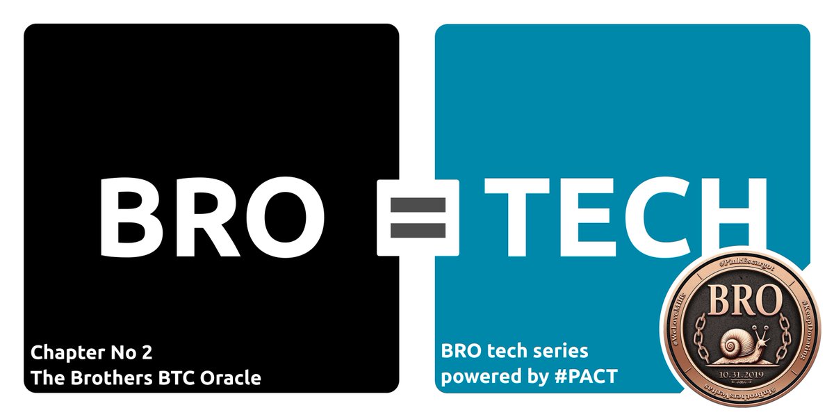 1. Mesdames et Messieurs,

It's again a honor to vous présenter the second chapter of our beloved $BRO Tech Series, where we will introduce the Brothers BTC Oracle. 

#kadena #BRO #KDA $KDA #theBrothersDao