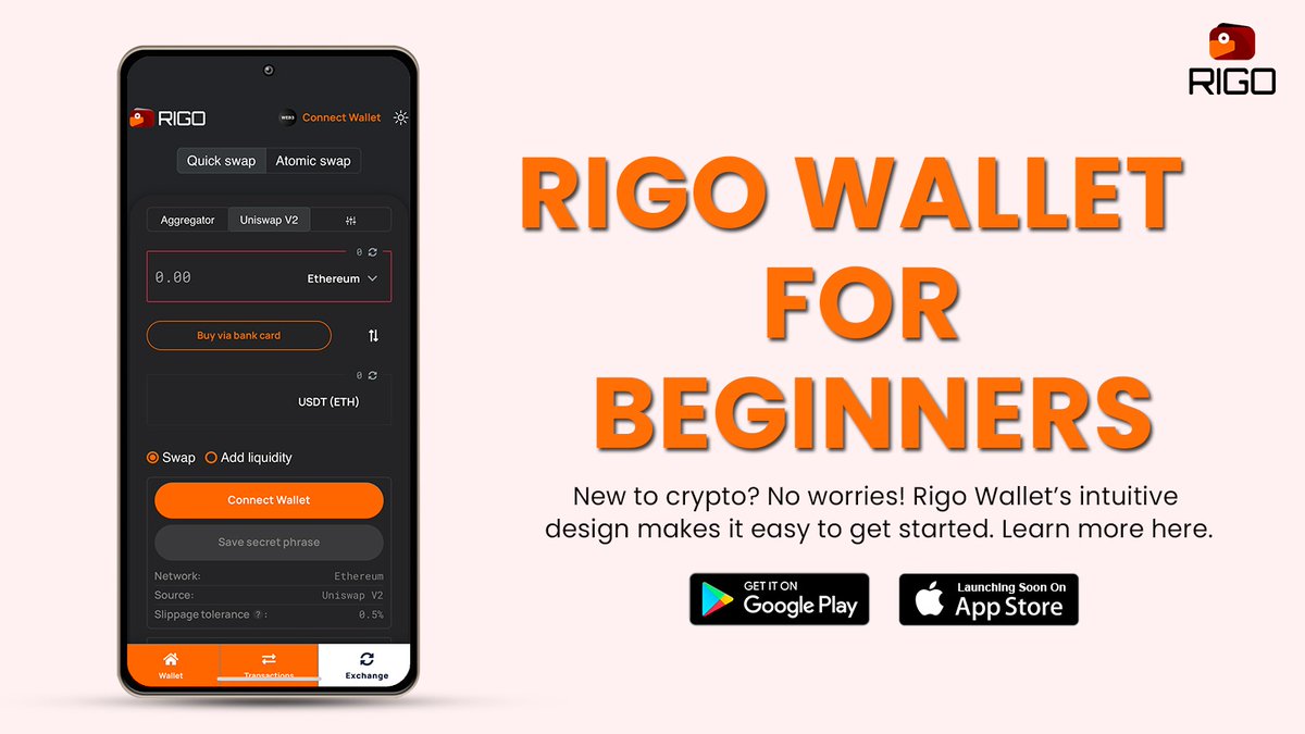 rigowallet's tweet photo. New to crypto? Get started easily with Rigo Wallet! Simple, secure, and supports multiple blockchains. Available on Android, iOS, and Web. Learn more! 🚀 https://t.co/GMXW8lOFdx