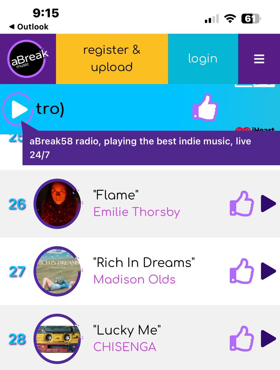 Hey <a href="/aBreakmusic/">aBreak Music</a> thanks for getting Rich in Dreams out to the world - #27 on the #58playlist 🙌🏼! Check out this playlist and give tracks you like a 👍🏻

abreakmusic.com/abreak58-playl…
