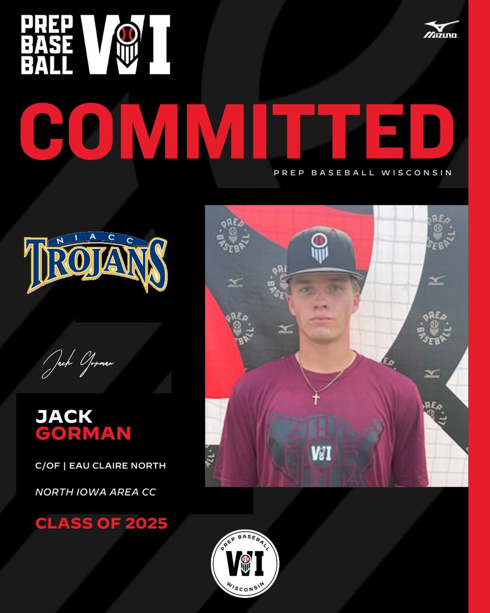 Prep Baseball Wisconsin (@prepbaseballwi) on Twitter photo C/OF Jack Gorman (Eau Claire North, 2025) commits to North Iowa Area CC.
Gorman was named MVP of our inaugural #WIStateGames this summer, and is currently ranked No. 106 in the Badger State.
(<a href="/NIACCBaseball/">NIACC Baseball</a> | <a href="/ECNBaseball/">Eau Claire North Baseball</a>)
#WIStateGamesCommit
👤: loom.ly/6-wzojY C/OF Jack Gorman (Eau Claire North, 2025) commits to North Iowa Area CC.
Gorman was named MVP of our inaugural #WIStateGames this summer, and is currently ranked No. 106 in the Badger State.
(<a href="/NIACCBaseball/">NIACC Baseball</a> | <a href="/ECNBaseball/">Eau Claire North Baseball</a>)
#WIStateGamesCommit
👤: loom.ly/6-wzojY