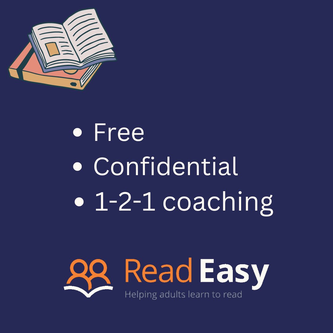 ReadEasyMW's tweet image. We provide free, confidential, 1-2-1 reading coaching for adults across Leamington, Warwick and Kenilworth 📚

If you know someone who could use our help, or if you would like to join our team of volunteers, please get in touch 👋

📱07939 289221
📧 mwcoordinator@readeasy.org.uk