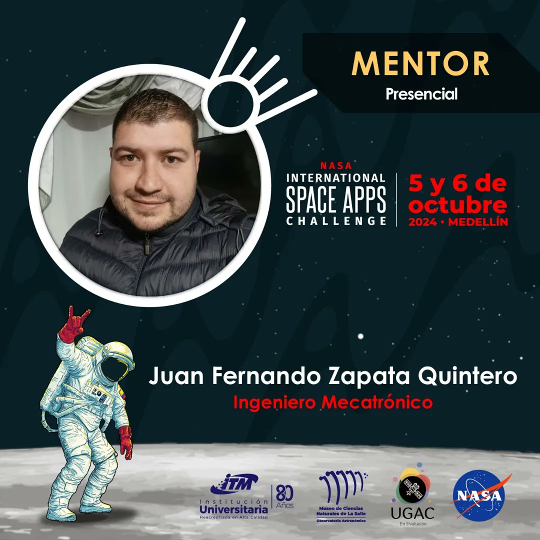 UGAC4's tweet photo. ¡Ahora conozcamos los Mentores que nos acompañarán en la Hackatón más grande del planeta...!
@museoitm
@misuperpodereslaprog
@nasa_spaceapps 
@spaceappsmedellin 
@orioncampamento 
@itminstitucional https://t.co/sLS9JUPvJK