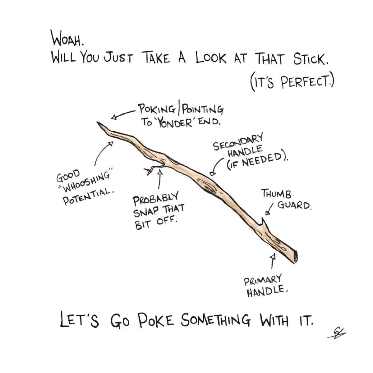 Shout out to artist <a href="/dukebannon/">Connor HG</a>, who has created The Perfect Stick! It’s beautiful! Give them a follow for more fantastic art! 🎨🪵