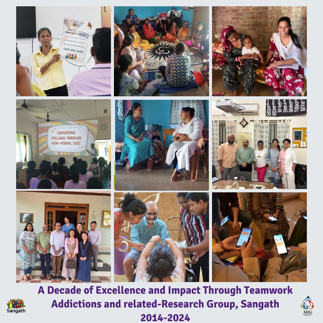 10 Years of Changing Lives!
We’re ecstatic to celebrate a decade of impactful research, unwavering dedication, and life-changing work at <a href="/SangathIndia/">Sangath</a>'s Addictions and related-Research Group.
#10YearsOfARG #ResearchForChange #AddictionsResearch #CelebratingImpact.