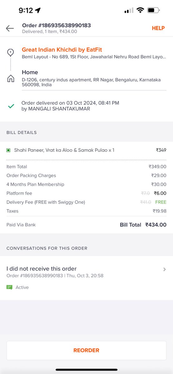 TapasyaKaul's tweet photo. Swiggy customer care didn’t respond to my issue https://t.co/XM4dMCkO7M