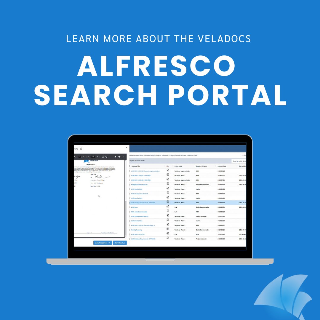 docuvela's tweet image. We are thrilled to offer Veladocs Search Portal for Alfresco! 🚀 Elevate your ECM system with cutting-edge technology seamlessly integrated for maximum efficiency and performance. 
docuvela.com/veladocs-alfre…
#Veladocs #Alfresco #ECM #documentmanagement 📑💻