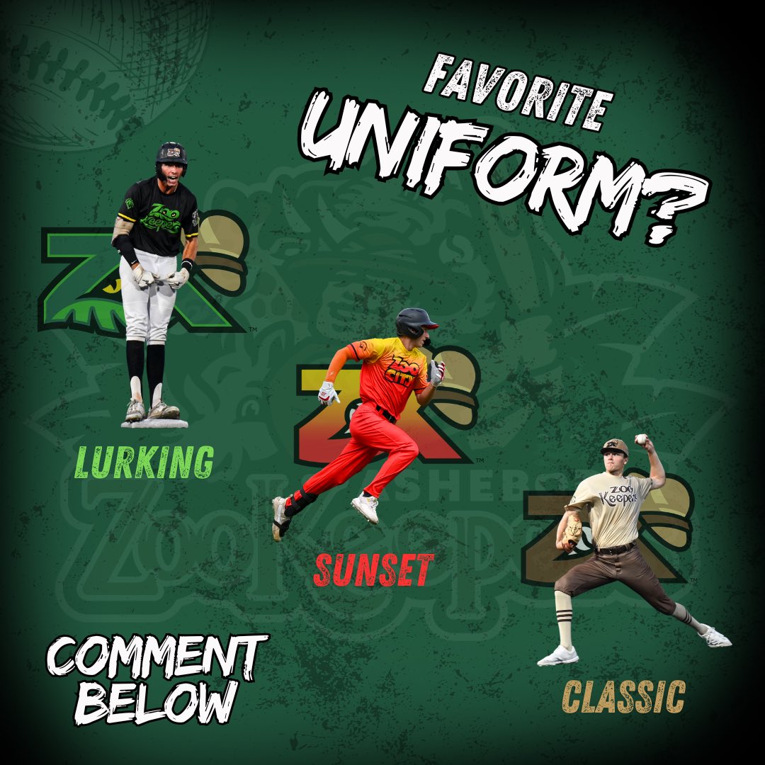 Got a favorite ZooKeeper look?!

Comment below with your pick!

#asheboro #baseball #cpl #zookeepers #summer #jerseys