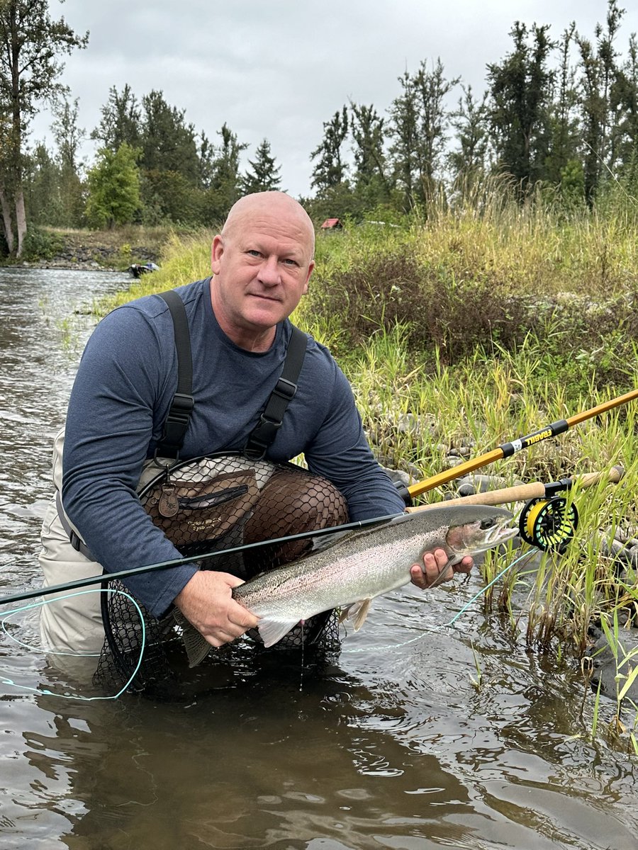 modfisherman's tweet photo. A beautiful steelhead a client landed the other day! https://t.co/NUyoS0Sy8r