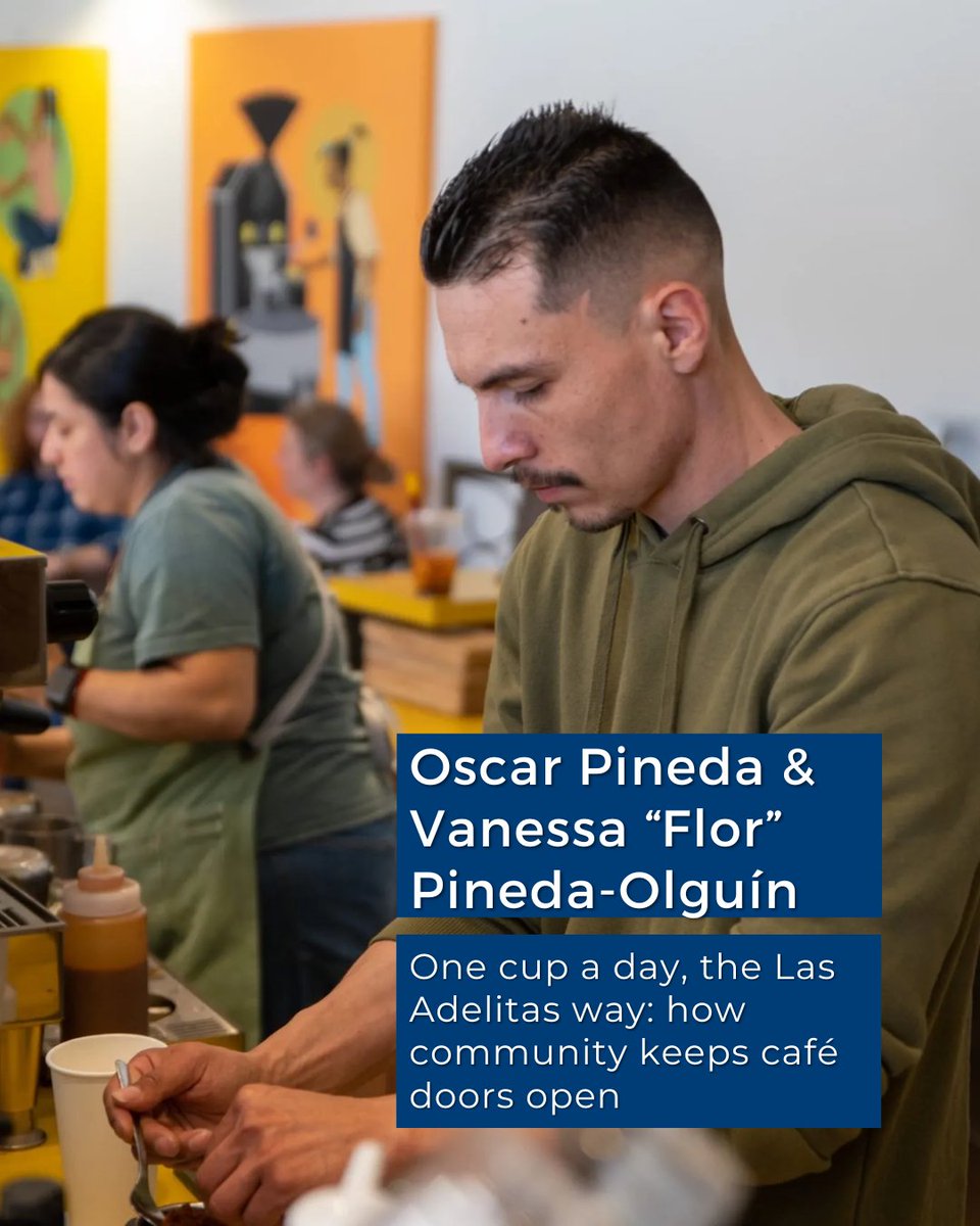 TheKLC's tweet image. ✨ Las Adelitas

Latino entrepreneurs are starting businesses faster than any other group in the US. ☕️ This story of a vibrant café in Wichita shows how strong community support is key to overcoming barriers . 

klcjournal.com/las-adelitas-c…

#KansasLatinos #LatinoEntrepreneurs