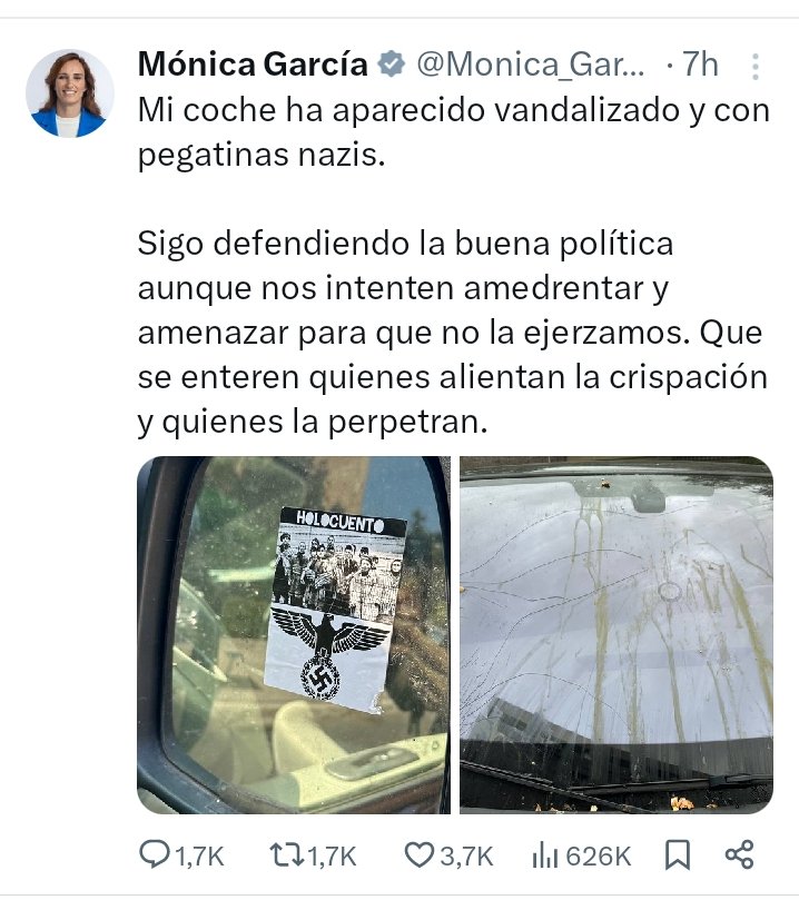 IdoiaGra's tweet photo. Hoy aparecen 2tweets de dos políticas españolas que han sufrido acoso por parte de unos put*s cobardes, escoria humana que no merecen ni el aire que respiran. Mis respetos @Monica_Garcia_G y @anadebande . Aquí estamos para lo que se ofrezca. #stopintolerancia. #stopagresiones. https://t.co/TFzvneQdRb