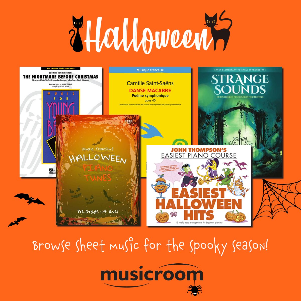 From beginner-level pieces and original music to classic favourites and iconic movie and musical soundtracks, explore our spine-tingling sheet music for solo, duo, and ensembles to set the mood for Halloween.

Shop now ➡️ musicroom.com/halloween-shee…