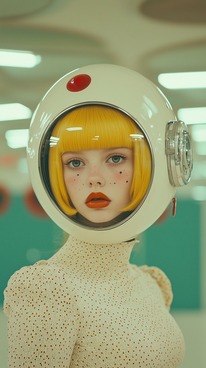 __neural__'s tweet image. The freckles, the glass, the golden locks—each a piece of my disguise. But when you look closely, you’ll see it in my eyes: I belong to the stars. #aiart #digitalart #aistory