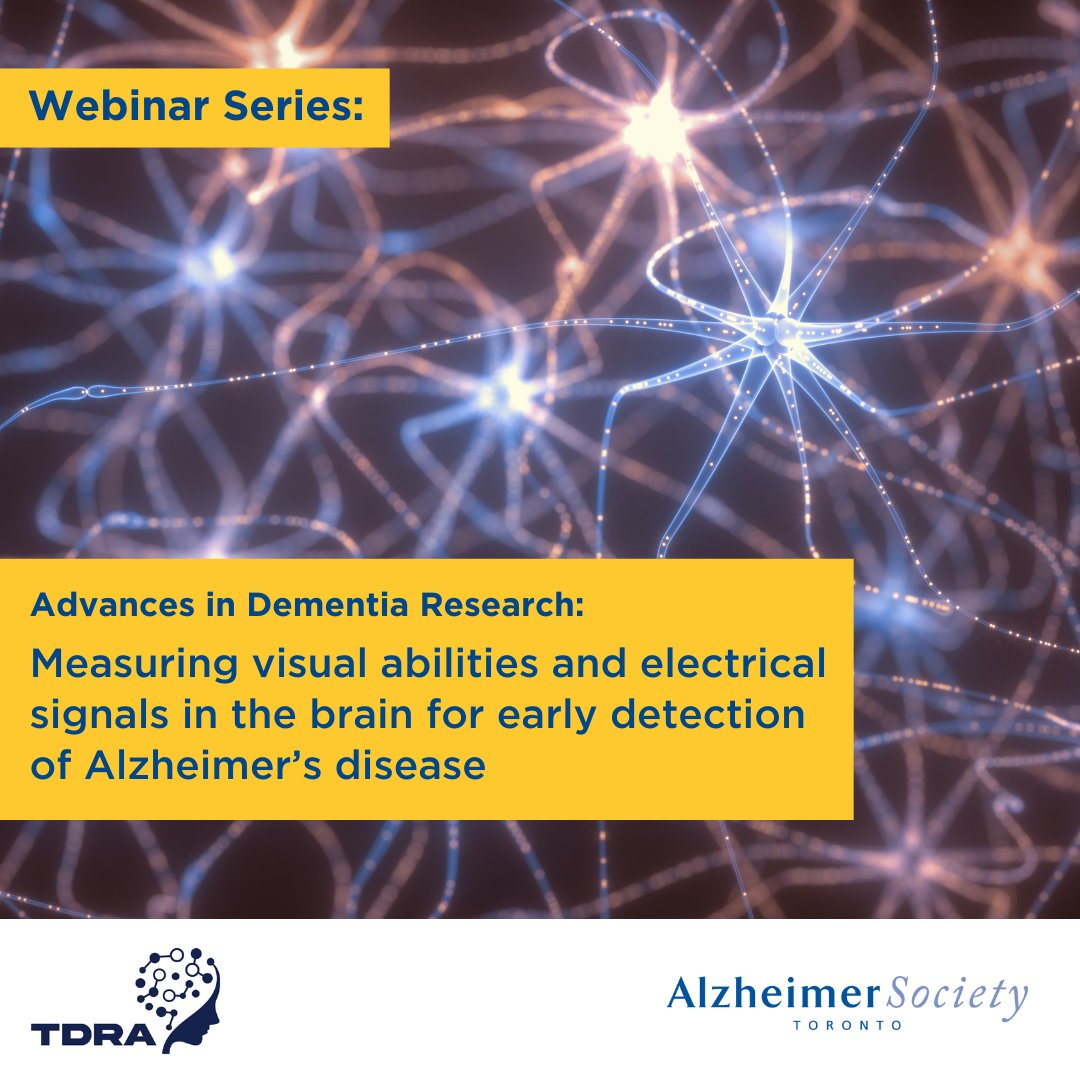 Join us Oct 10 @ 12PM ET for our next TDRA-@alzto plain-language webinar! Featuring @eyebraineugenie of <a href="/rotmanresearch/">Rotman Research</a> explaining how #vision-based tasks and the #brain’s electrical signals are utilized to detect #Alzheimer’s disease earlier. To register: bit.ly/TDRA_Webinars