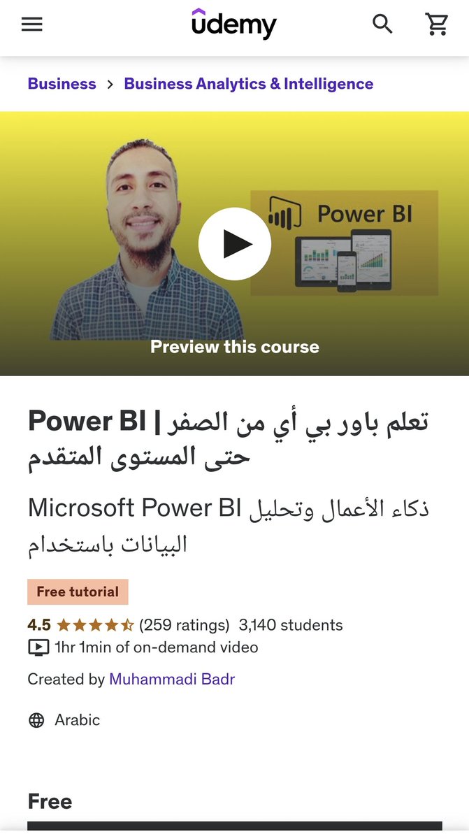 _Talal1's tweet image. دورة مجانية من Udemy :
تعلم Power Bi من الصفر حتى المستوى المتقدم .. شرح عربي كامل
udemy.com/course/jvksgcz…