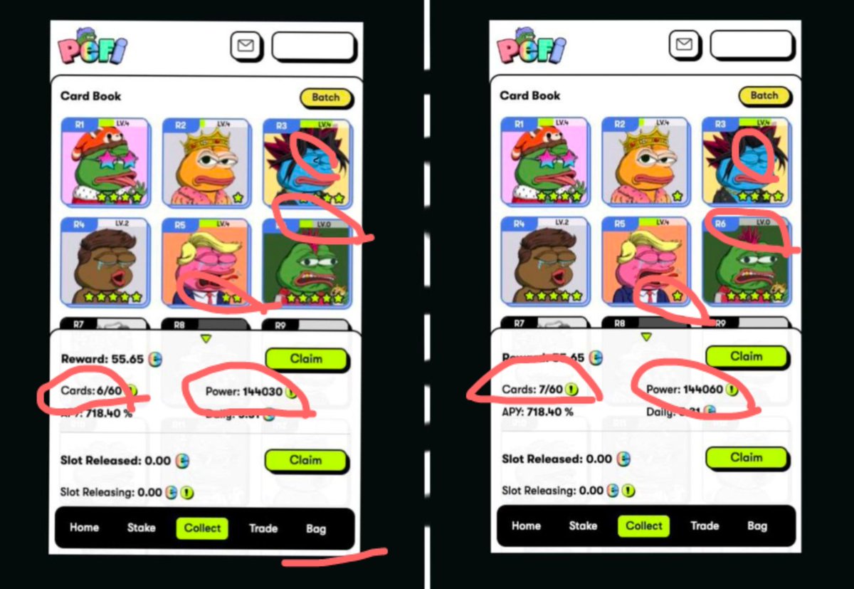 roleo190498's tweet photo. @OfficialPefi R5 pefi image difference in both..in first one small hair 
Total card difference in both images 
Total power difference in both images 
R5 stars different in both pics 
R6 exp difference in both pictures https://t.co/r6eFeQC8Sa
