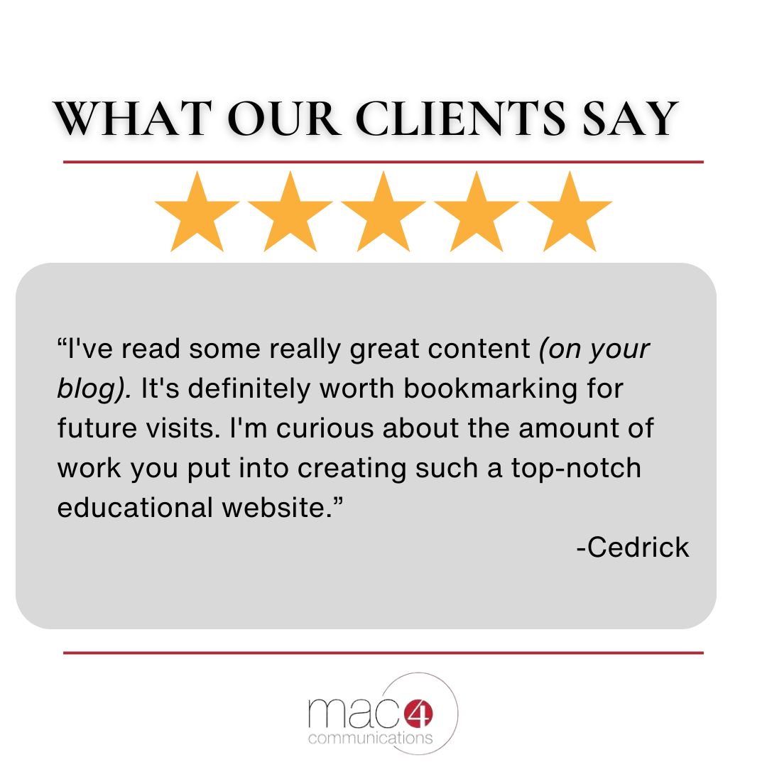 mac4comms's tweet image. Need to stay in know about various communications topics? Give our blog a read!  #ClientTestimonials #Communications buff.ly/3Butqln