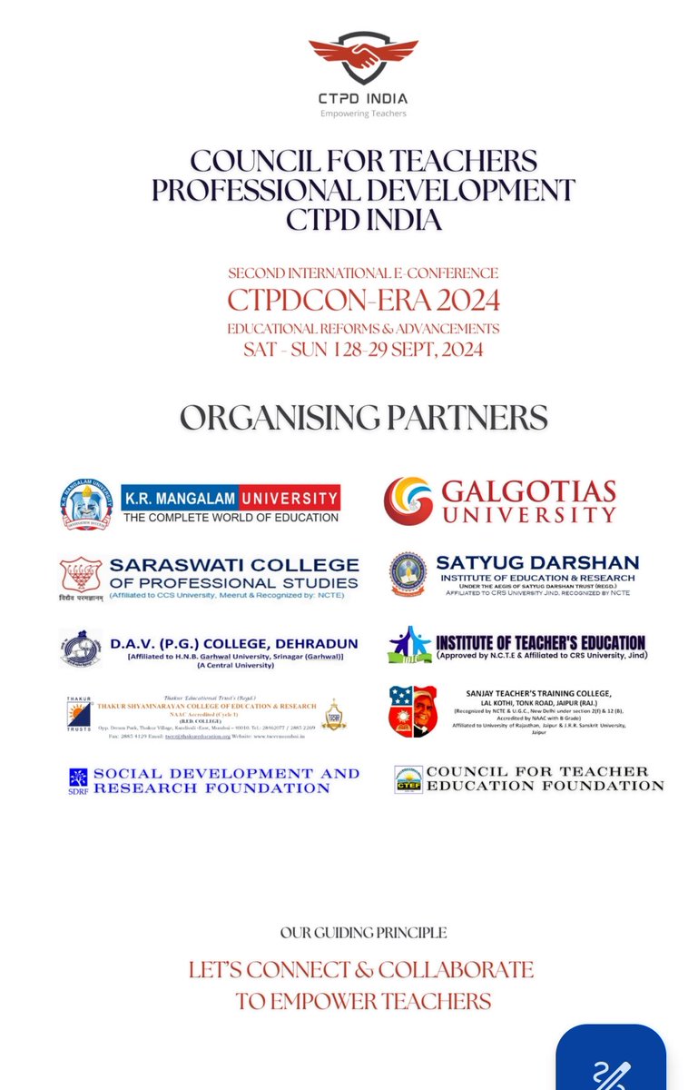 Shaily273's tweet photo. I m delighted to share that I have presented my first #research Paper along with my co-author Ms. Jyoti Dhingra, Titled
 "Insights into Mentorship: Perspective of Delhi Government on Mentorship Program"
 in 2nd International E-Conference CTPD CONERA 2024. https://t.co/U4aGEzCw7o
