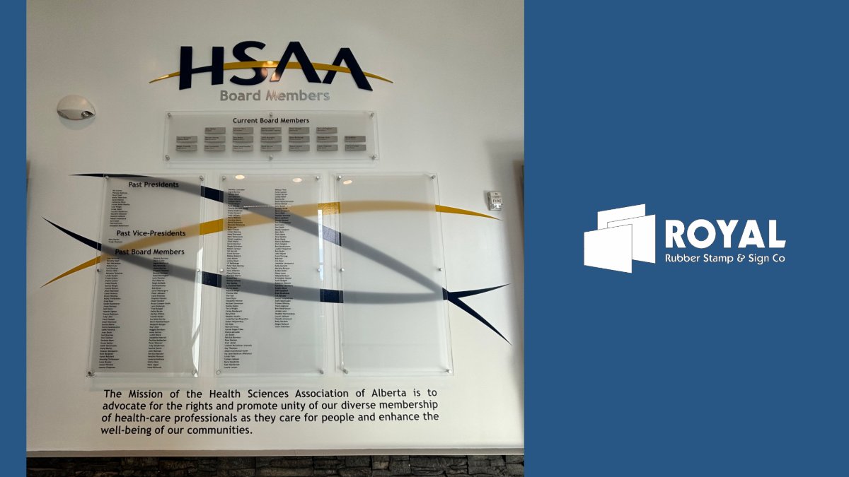 Recognition walls are a great way to showcase achievements and thank donors and board members. 👏🏆

#signsbyroyal

#yeg #yyc #yqu #ymm