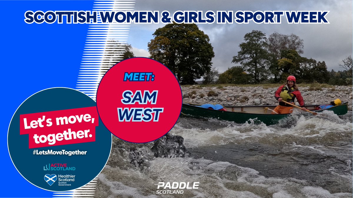 Scottish Women &amp; Girls in Sport Week
Meet: Sam West
Role: Leader, Guide &amp; aspirant Coach in &amp; around Perthshire
"I got into paddling at age 11 in a school club. I love the freedom of paddling &amp; showing other people how to see &amp; explore the world in a different way"
#SheCanSheWill