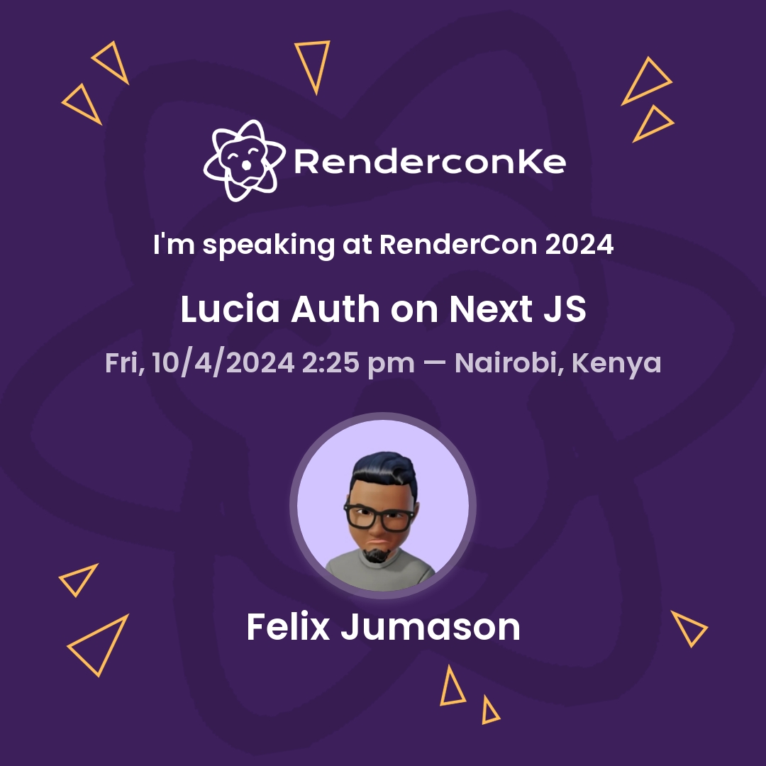 blackie_360's tweet image. I will be speaking at @renderconke  on how @lucia_auth  and Next.js work together to unlock the secrets of seamless and secure web authentication!