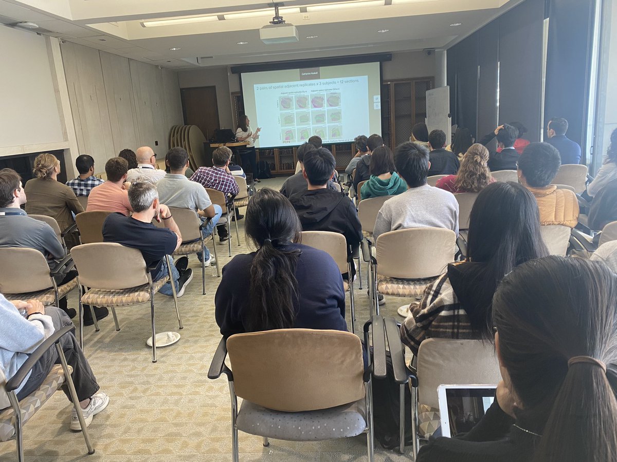 Maha Farhat (@mahafarhat) on Twitter photo Full house and overflow for inaugural <a href="/BIG_Harvard_PhD/">Bioinformatics and Integrative Genomics (BIG)</a> visiting Professor lecture by <a href="/stephaniehicks/">Stephanie Hicks, PhD</a> on āmethods for spatial transcriptomicsā
Also some of the most colorful slides Iāve seen in a biology talk ! Full house and overflow for inaugural <a href="/BIG_Harvard_PhD/">Bioinformatics and Integrative Genomics (BIG)</a> visiting Professor lecture by <a href="/stephaniehicks/">Stephanie Hicks, PhD</a> on āmethods for spatial transcriptomicsā
Also some of the most colorful slides Iāve seen in a biology talk !