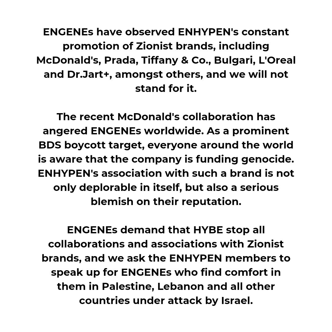 guys what’s your favourite picture of your enhypen bias? drop in the comments with tags!!

ENGENEs SAY NO TO ZIONIST BRANDS
#ENHYPENShoutOutForHumanity #HYBEDivestFromZionism #하이브는시오니스트를퇴출하라 <a href="/HYBEOFFICIALTWT/">HYBE OFFICIAL</a> <a href="/ENHYPEN_members/">ENHYPEN</a>