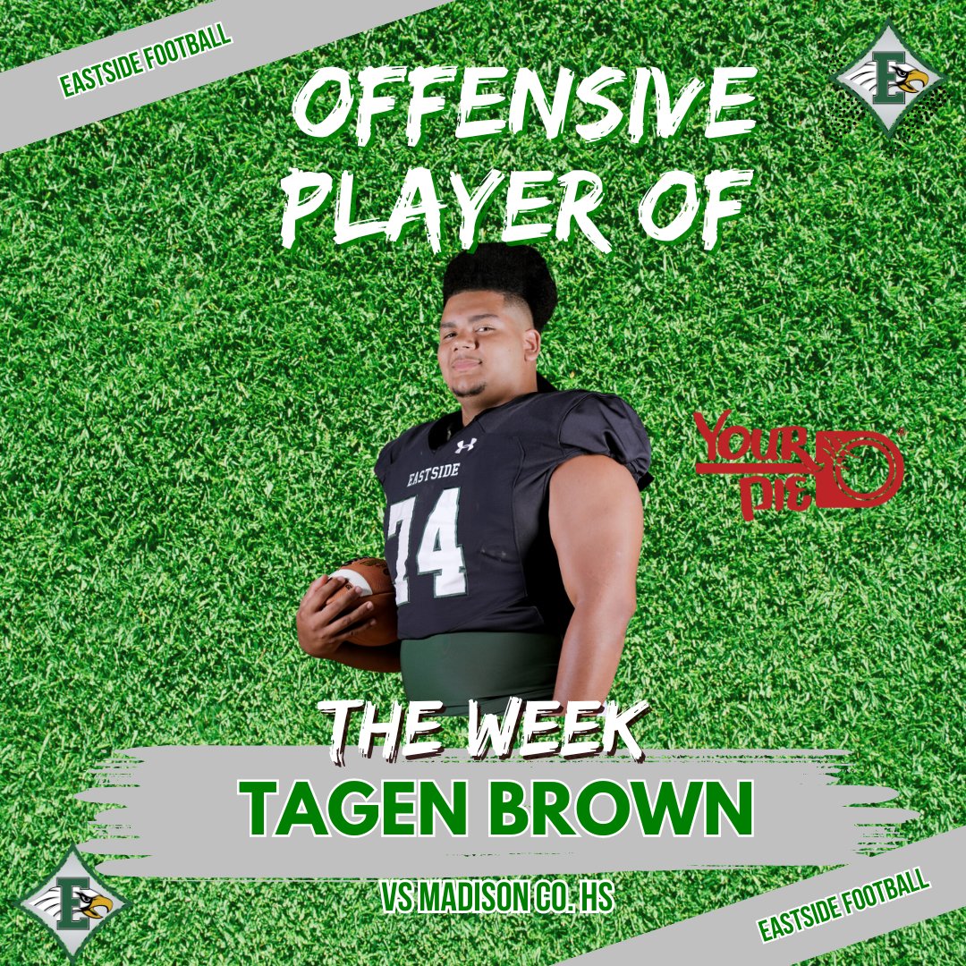 Eastside Eagles Football (@eastsidefb) on Twitter photo Congratulations to Tagen Brown <a href="/big_tay2/">Tagen Brown</a> for being named the YourPie Offensive Player of the Week Vs Madison Co. ! Congratulations to Tagen Brown <a href="/big_tay2/">Tagen Brown</a> for being named the YourPie Offensive Player of the Week Vs Madison Co. !