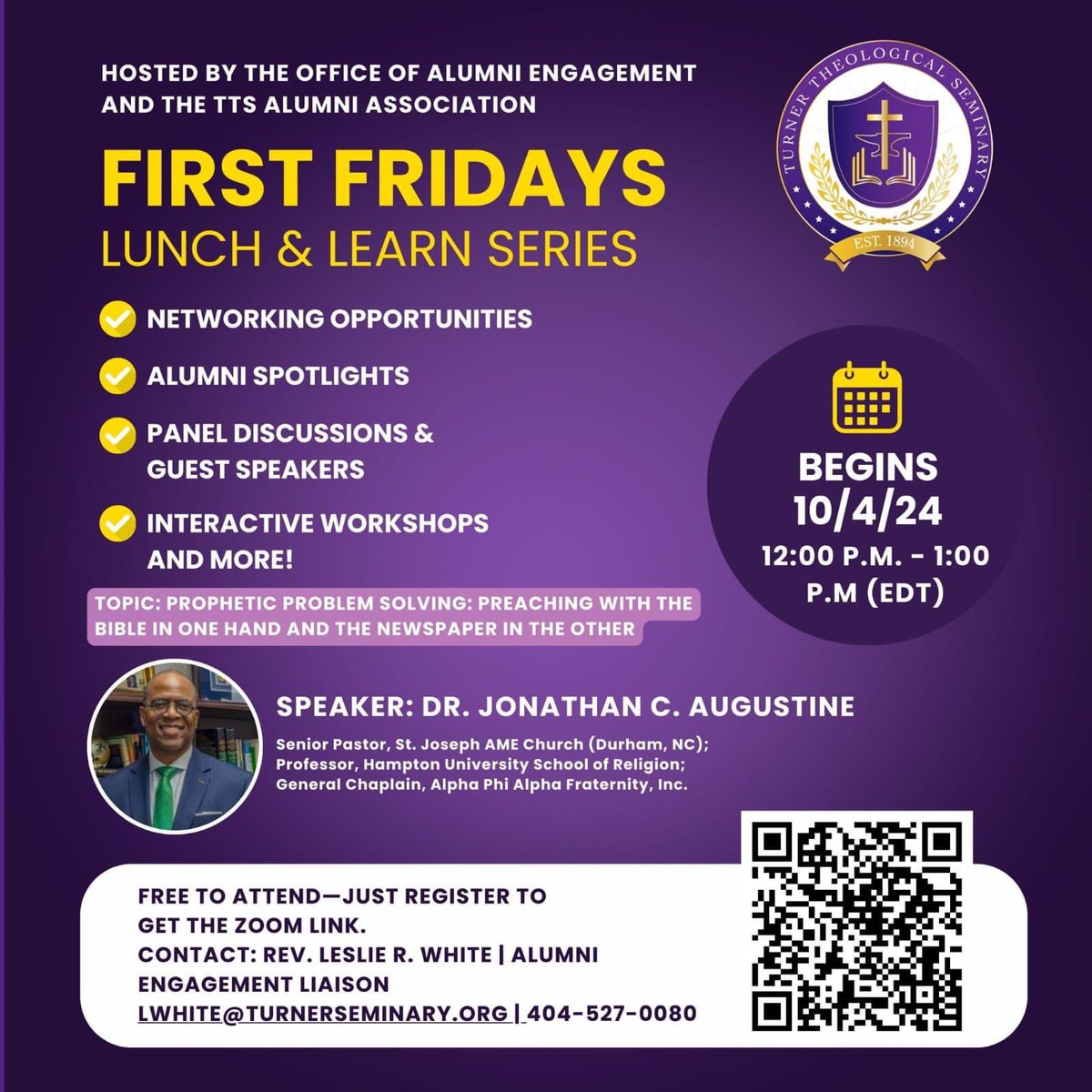 Who’s talking about #votingrights &amp; issues of #fairness? It’s supposed to be THE CHURCH! Join me in conversation, with #TurnerSeminary as we discuss “Prophetic Problem Solving.”