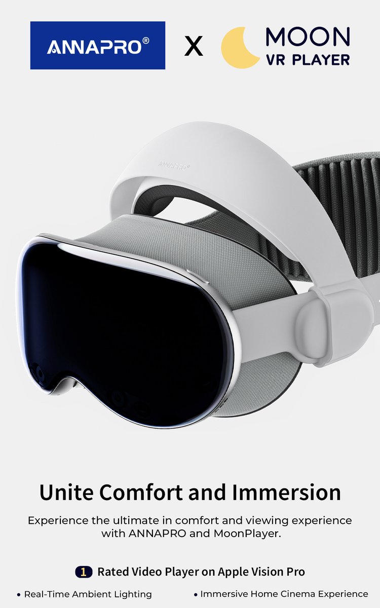 🔆 GIVEAWAY TIME! 🔆

Get free codes to download MoonPlayer, the No. 1 video player app for Vision Pro!

To celebrate our ANNAPRO Comfort Head Strap Kickstarter campaign surpassing 200% of its goal, we’re thrilled to team up with <a href="/MoonVRPlayer/">Moon VR Player | Your Private Cinema</a>  to elevate your VR experience. This