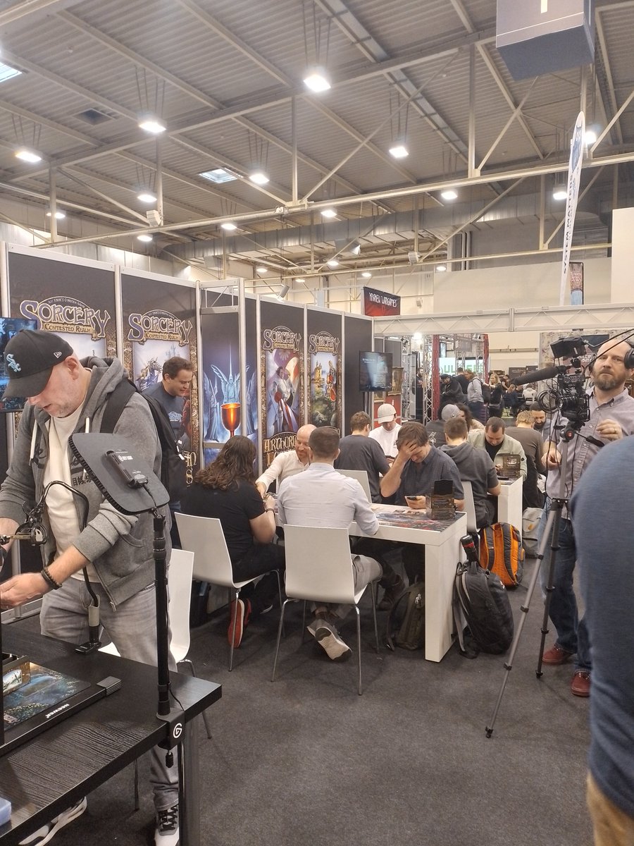VPompetti's tweet image. First day at the #Essen #Spiel with @SorceryTCG New set &quot;Arthurian legends&quot; #cardgame #tcg #fantasy #coll