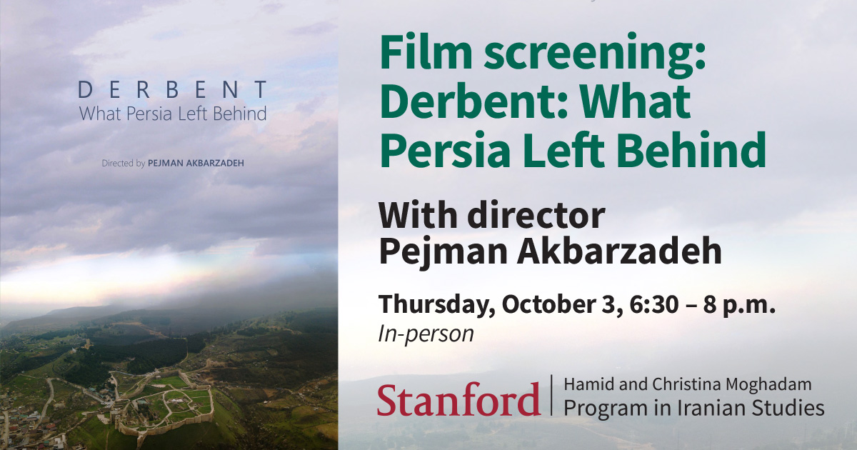 🎦 HAPPENING TONIGHT! The film screening of “Derbent: What Persia Left Behind” along with a discussion with director <a href="/Pejman7/">Pejman Akbarzadeh / پژمان اکبرزاده</a> about the legacy of Derbent fortification complex from the Persian Empire.  

✅ RSVP to attend: bit.ly/3BbL9h9