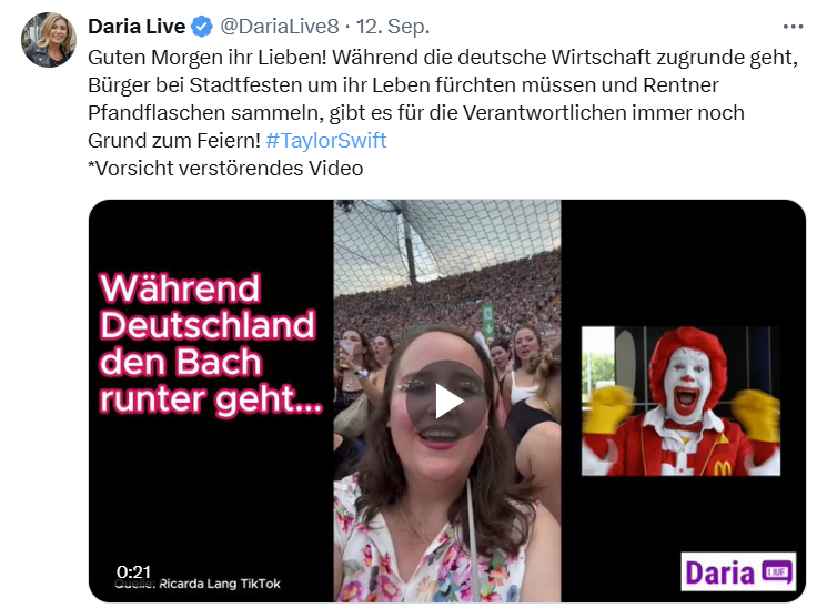 Jonaster_WP's tweet photo. @DariaLive8 @FWikihausen @FKarlv @rtdeutschwatch Guten Abend! Die Werbung ist gratis, der Vortrag nicht: 29,80 EUR, während die deutsche Wirtschaft zugrunde geht! Da muss ein armer Rentner aber ganz schön viele Pfandflaschen sammeln gehen, um sich den Luxusvortrag leisten zu können. 🤡🤡🤡 https://t.co/vDhOGzZeQV