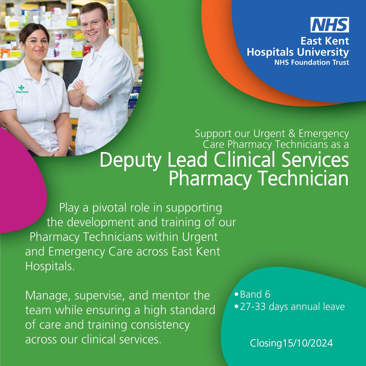 Exciting Opportunity: Deputy Lead Clinical Services Pharmacy Technician 💊💉👨‍⚕️

Are you ready to take the next step in your career? Be a part of our innovative team and help deliver a high-quality service across our Trust!

Apply now via orlo.uk/Pharmacy_HMLJl

#NHSJobs #EKHUFT