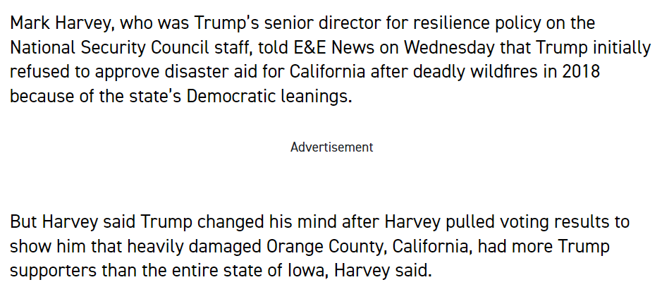 Wow. On the record source, not anonymous, from a former official who directly interacted with Trump on this specific issue.