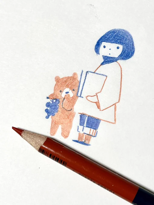 赤青鉛筆で描いています 